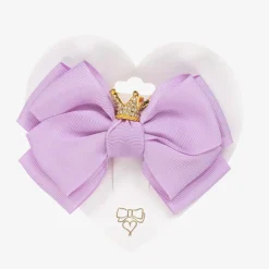 Girls Purple Bow Hair Clip (11cm)