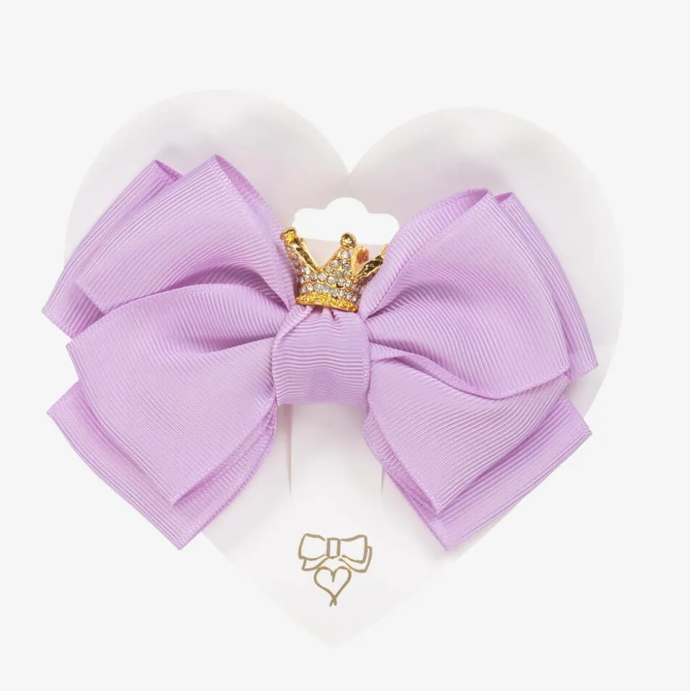 Girls Purple Bow Hair Clip (11cm)