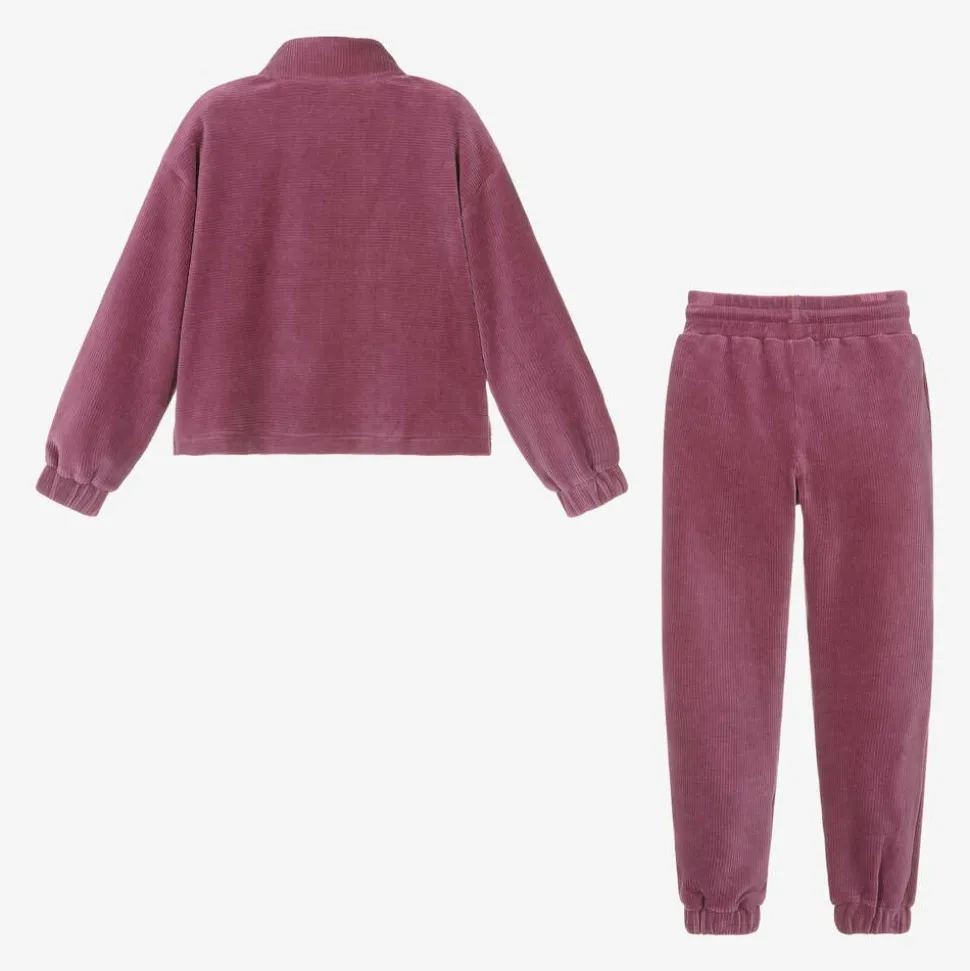 Girls Purple Corduroy Tracksuit