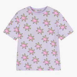 Girls Purple Cotton Star T-Shirt