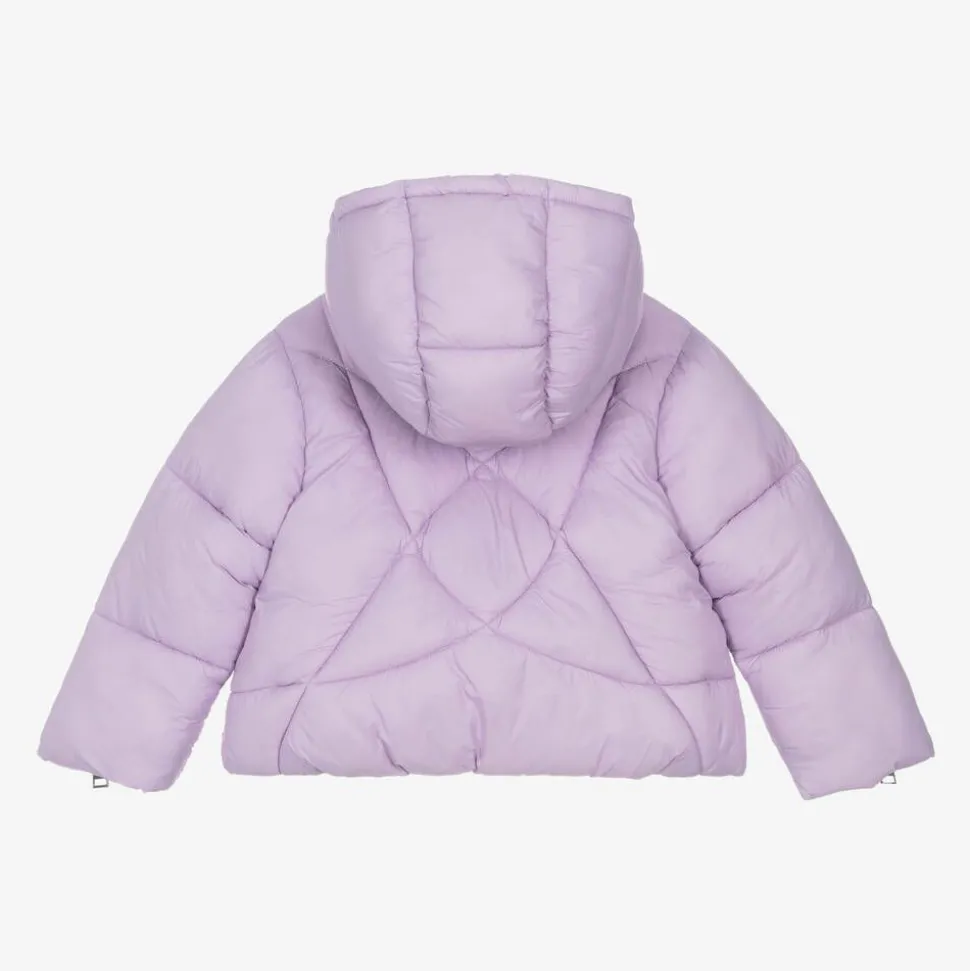 Girls Purple Hooded Puffer Jacket