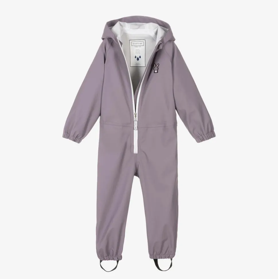 Girls Purple Hop The Bunny Rainsuit