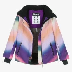 Girls Purple Rainbow Ski Jacket