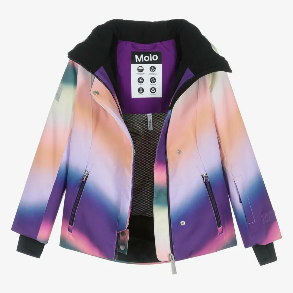 Girls Purple Rainbow Ski Jacket