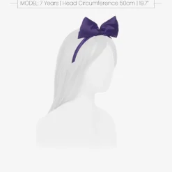 Girls Purple Satin Bow Hairband