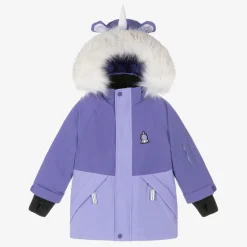 Girls Purple Sparkle The Unicorn  Ski Jacket