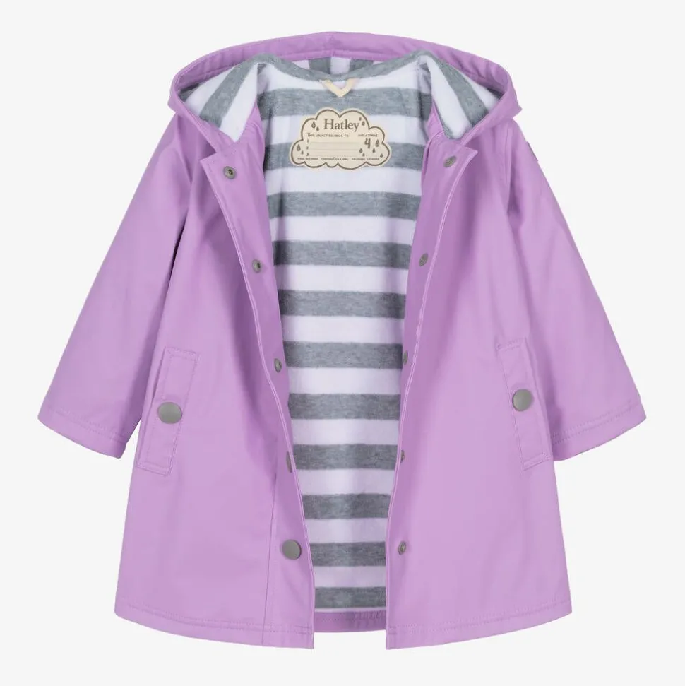Girls Purple Waterproof Raincoat