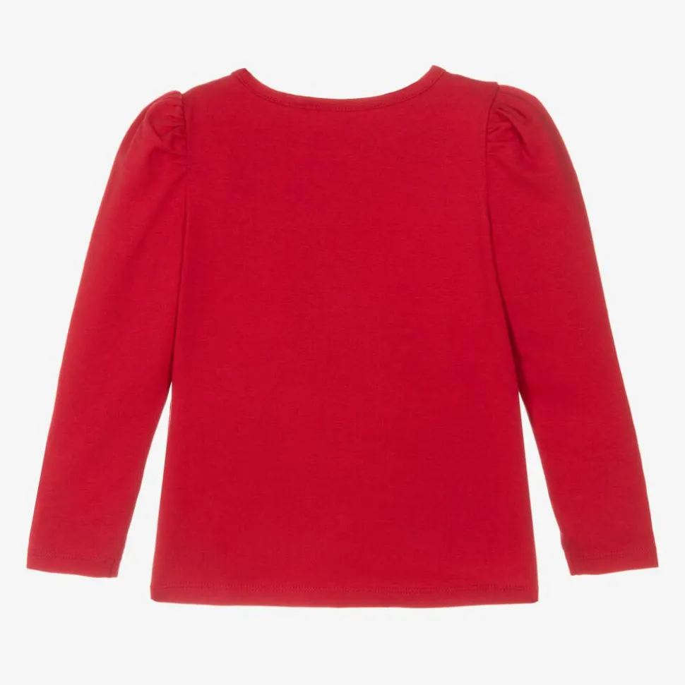 Girls Red Cotton Disney Top