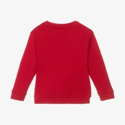 Girls Red Cotton Festive Sweatshirt