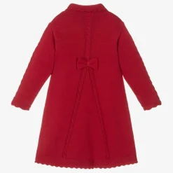 Girls Red Cotton Knit Coat