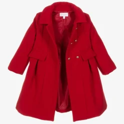Girls Red Felted Cape Coat
