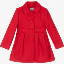 Girls Red Felted Coat