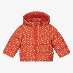 Girls Red Floral Puffer Jacket