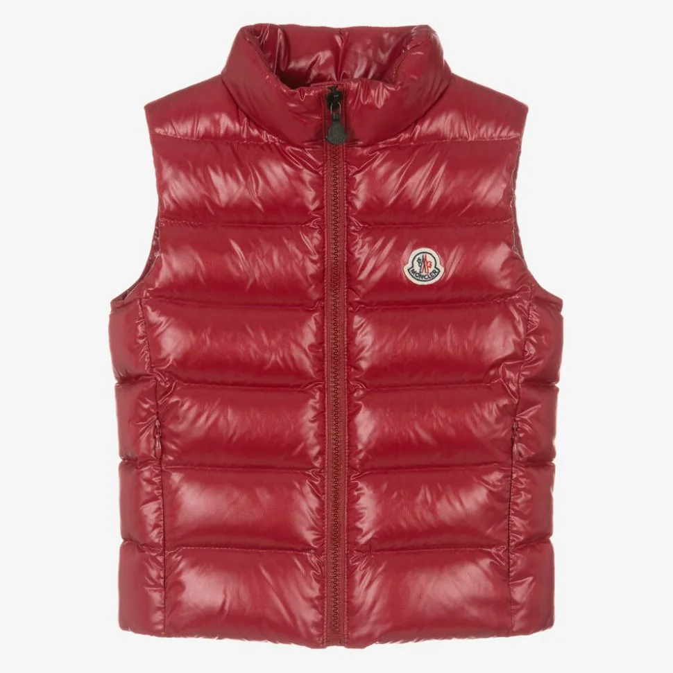 Girls Red Ghany Down Padded Gilet
