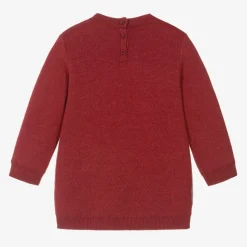 Girls Red Knitted Jumper Dress