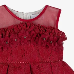 Girls Red Lace & Tulle Dress