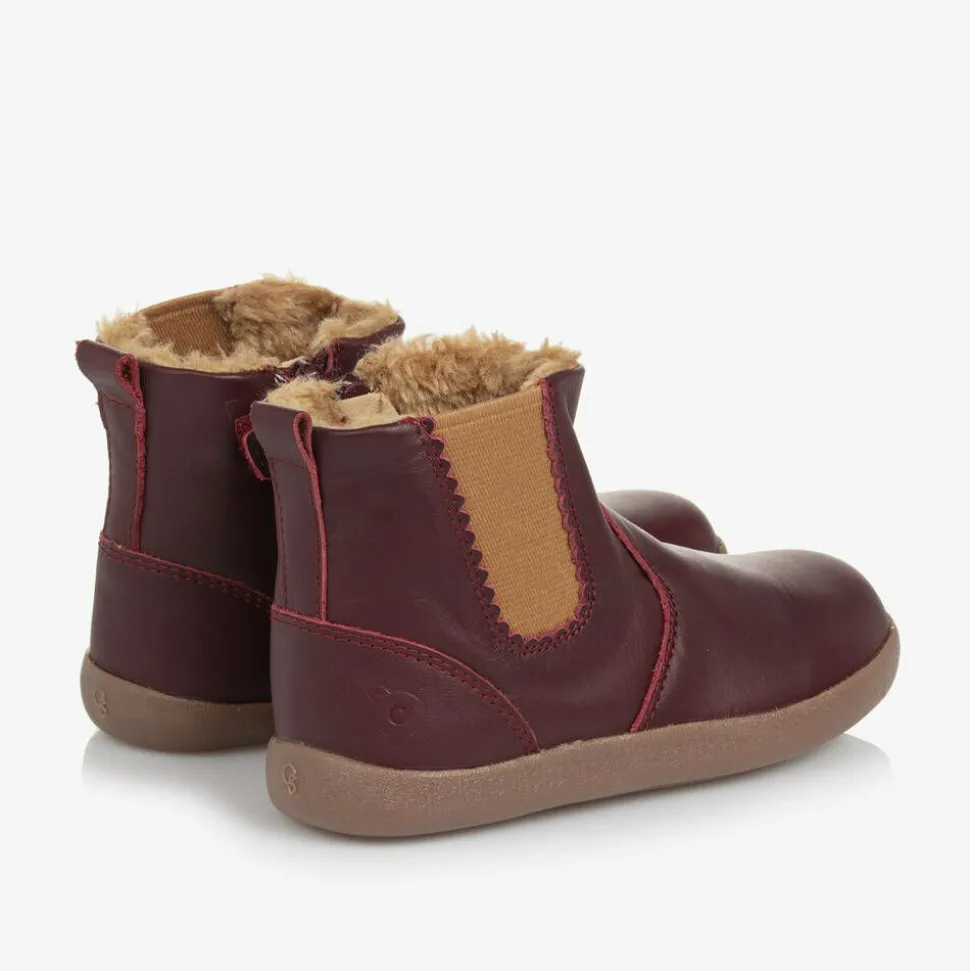 Girls Red Leather Boots