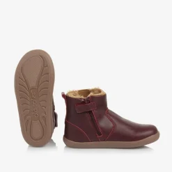 Girls Red Leather Boots