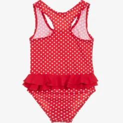 Girls Red Polka Dot Swimsuit (UPF50+)