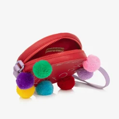 Girls Red Pom-Pom Bag (16cm)