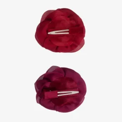 Girls Red Rose Hairclips (2 Pack)