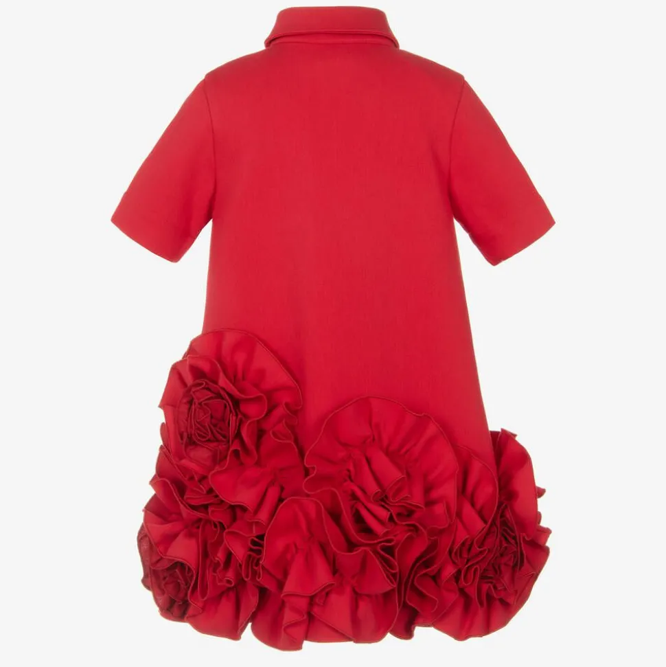 Girls Red Ruffle Dress