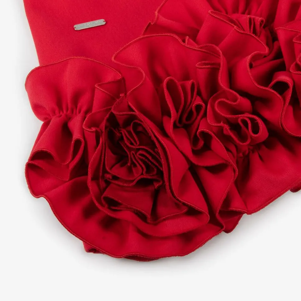 Girls Red Ruffle Dress