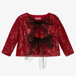 Girls Red Sequinned Jacket