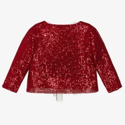 Girls Red Sequinned Jacket