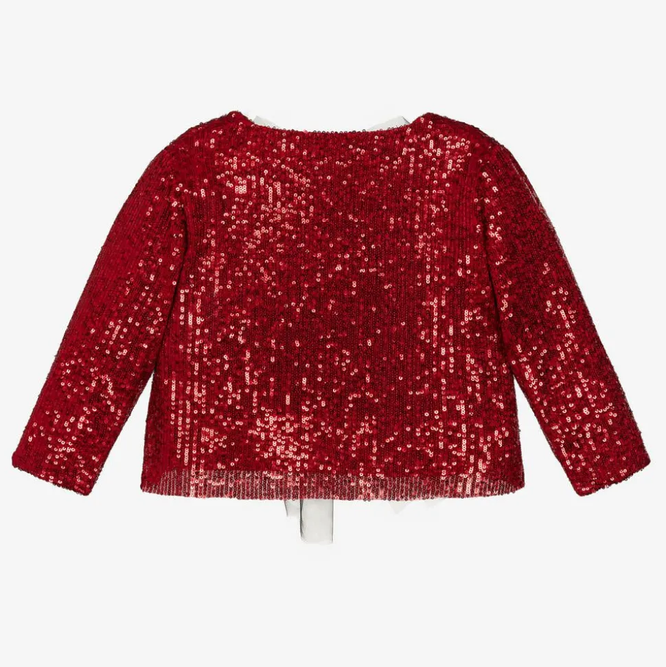 Girls Red Sequinned Jacket