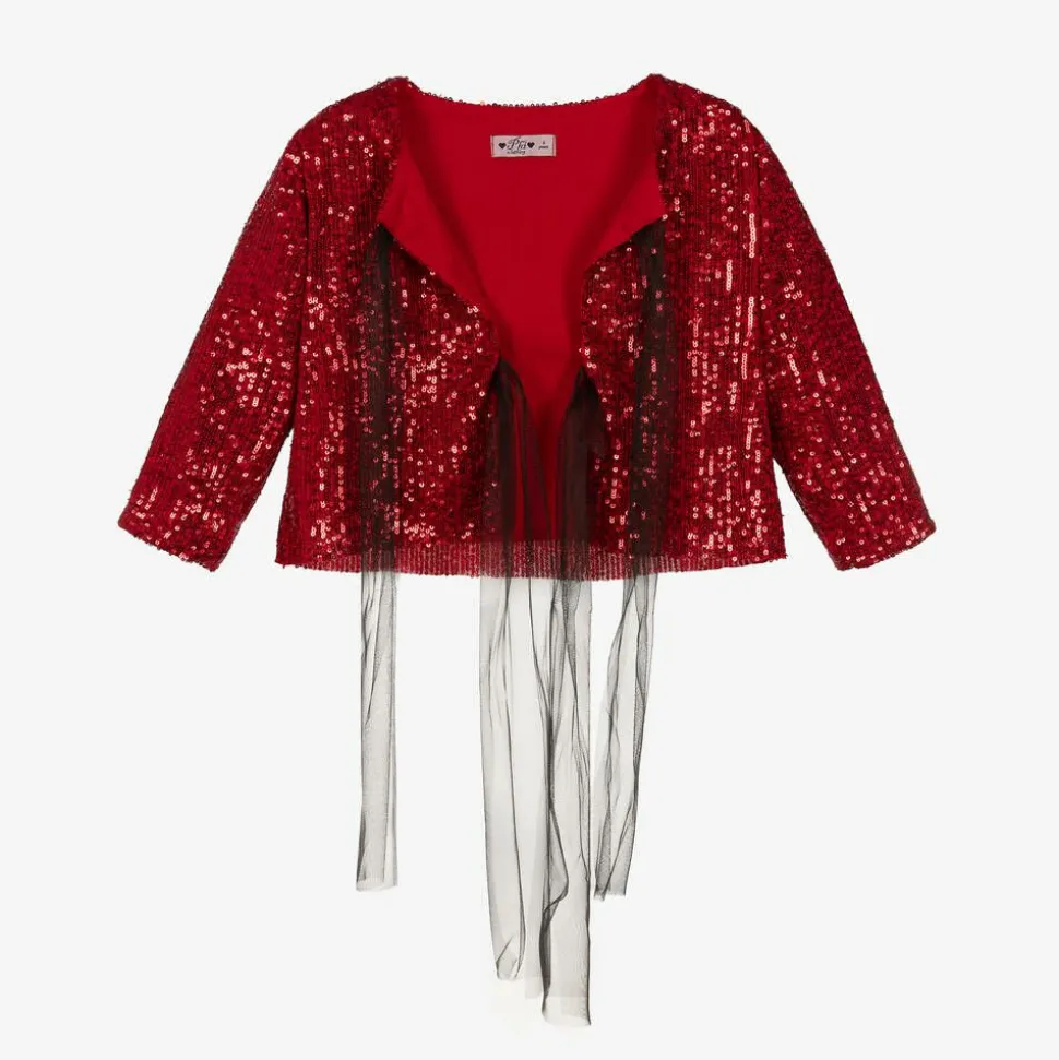 Girls Red Sequinned Jacket