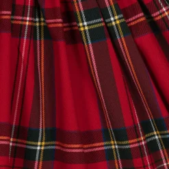 Girls Red Tartan Cotton Dress