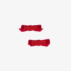 Girls Red Velvet Bow Hair Clips (2 Pack)