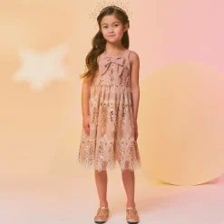 Girls Rose Gold Glitter Shoes