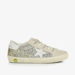 Girls Silver & Gold Glitter Super-Star Trainers