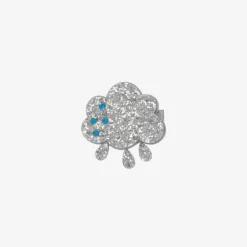 Girls Silver Cloud Hair Clip (5cm)