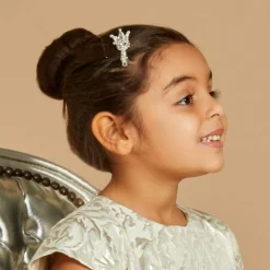 Girls Silver Crown Hair Clip (5cm)