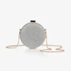 Girls Silver Diamanté Circle Bag (13cm)