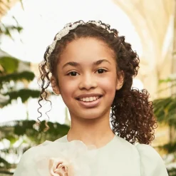 Girls Silver Flower Hairband