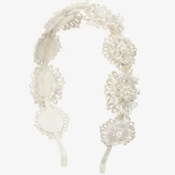 Girls Silver Flower Hairband