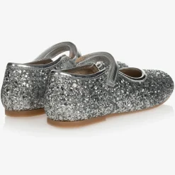 Girls Silver Glitter Shoes