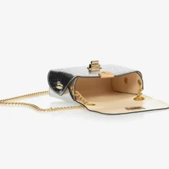 Girls Silver Leather Bag (14cm)