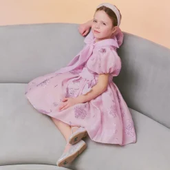 Girls Silver Leather Pumps