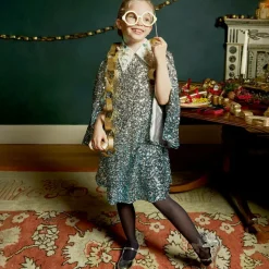 Girls Silver Leather Shoes