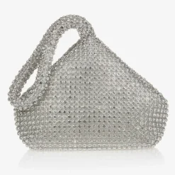 Girls Silver Rhinestone Handbag (15cm)