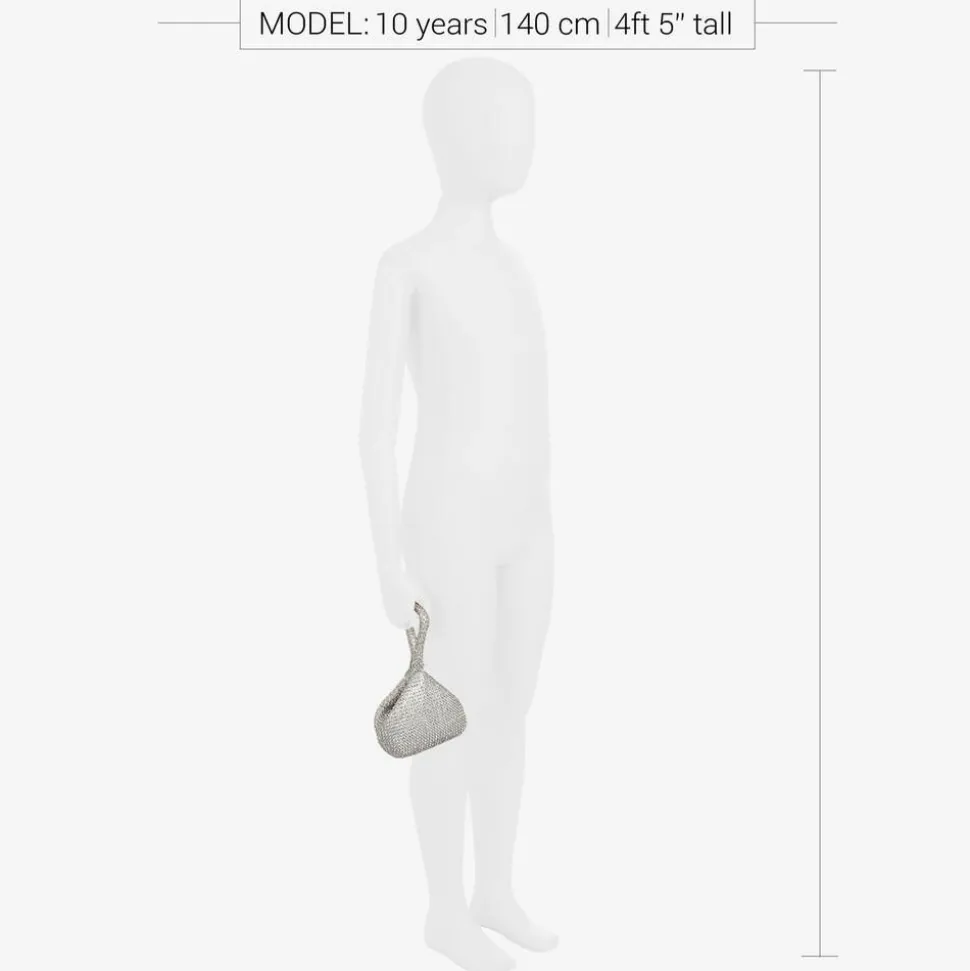 Girls Silver Rhinestone Handbag (15cm)