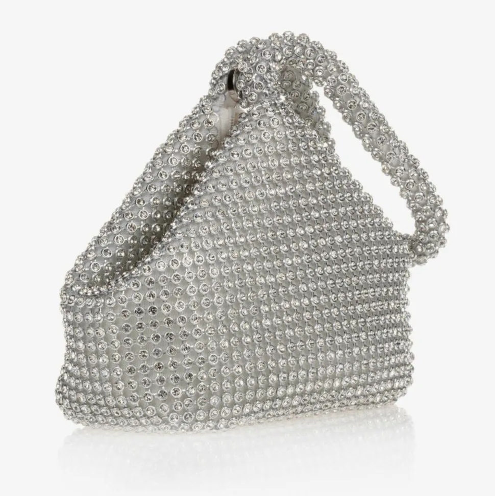 Girls Silver Rhinestone Handbag (15cm)