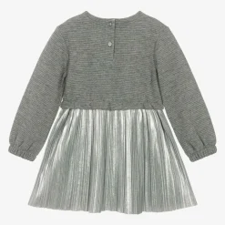 Girls Sparkling Silver Viscose Dress