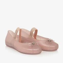 Girls Sparkly Pink Jelly Pumps