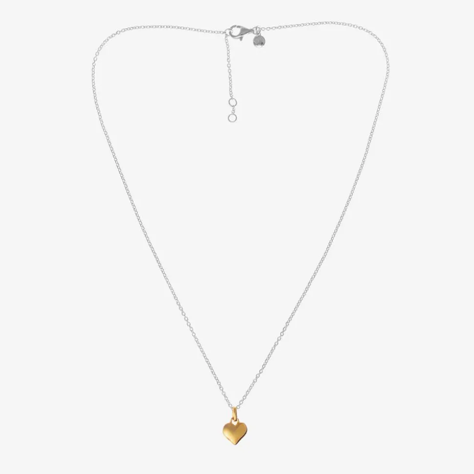 Girls Sterling Silver & Gold Heart Necklace